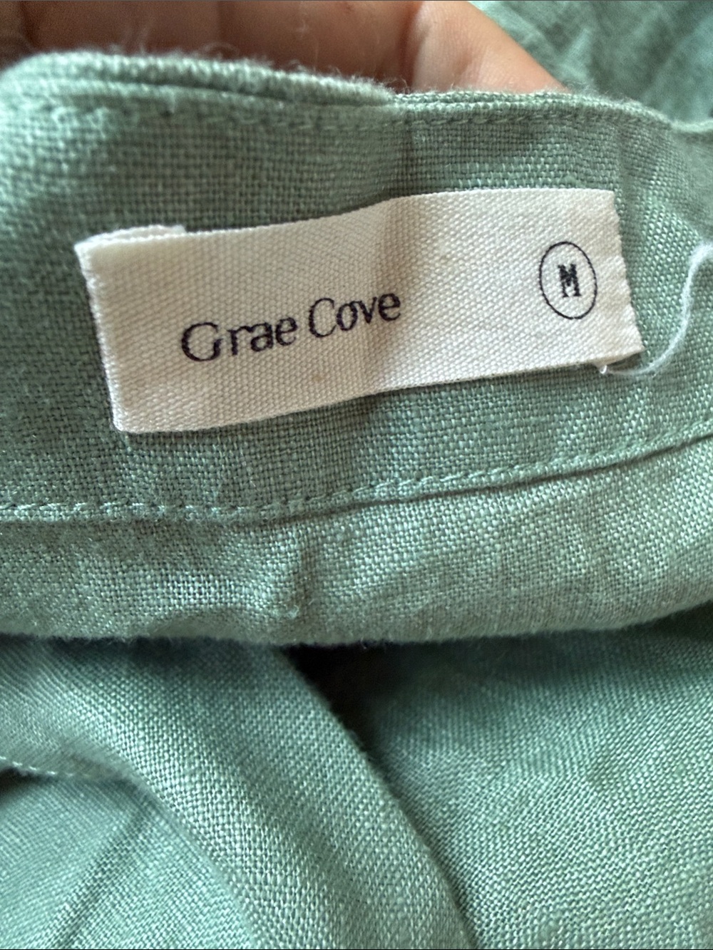 Grae Cove Linen Wrap Dress Green M - Picture 3 of 4